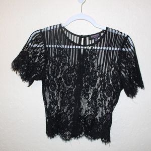 New Revamped Black Lace Crop Top